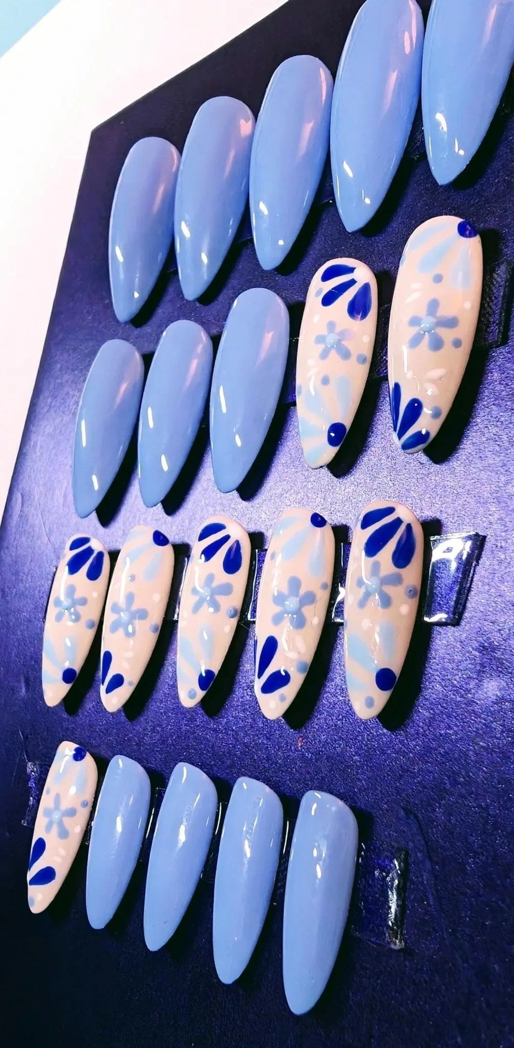 Custom 20 Piece Set - Press On Nails | Hand - Painted Luxury Nails UK | Artificial Reusable Gel Nails | Press Ons | Personalisable Gift Idea - Nikki Nailed it