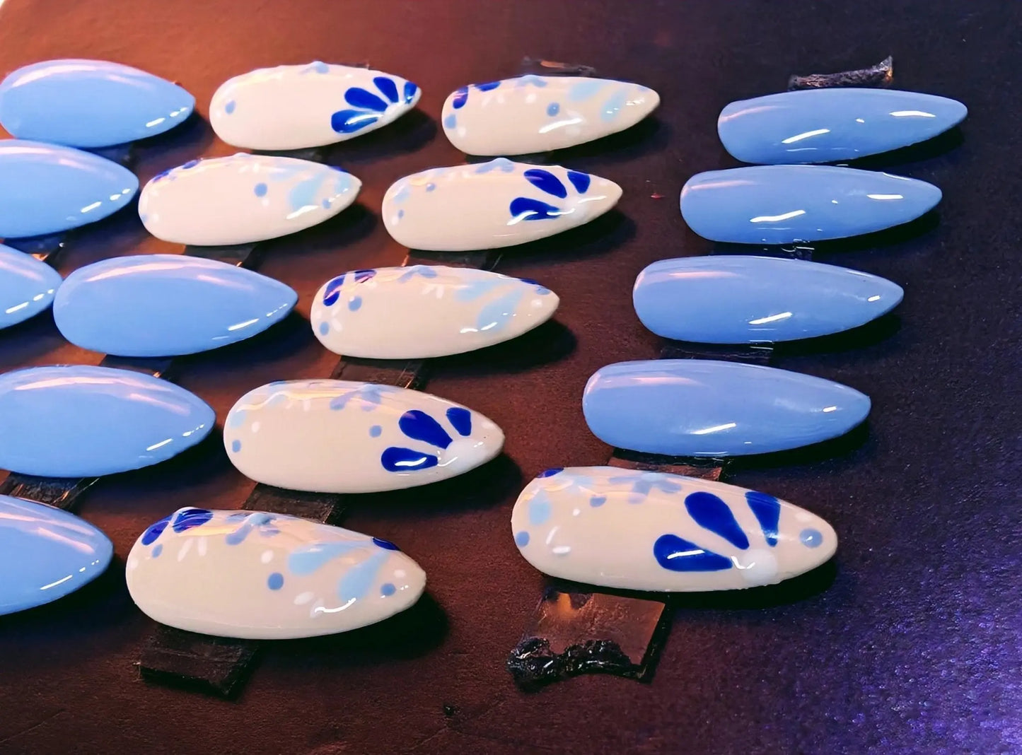 Custom 20 Piece Set - Press On Nails | Hand - Painted Luxury Nails UK | Artificial Reusable Gel Nails | Press Ons | Personalisable Gift Idea - Nikki Nailed it