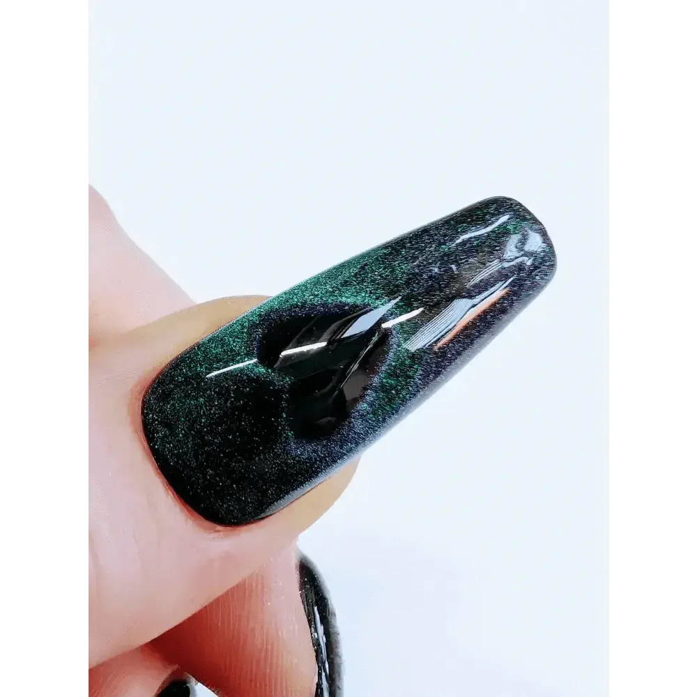 Custom Cat Eye Heart Press On Nails | Luxury Nail Set | 10pc Reusable Artificial Nails UK - Nikki Nailed it