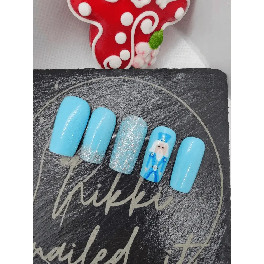 Nailmas Day 12 Nutcracker Nails - Hand Painted Glitter Christmas Advent Luxury Press On Nails by Nikki Nailed - Nikki Nailed it