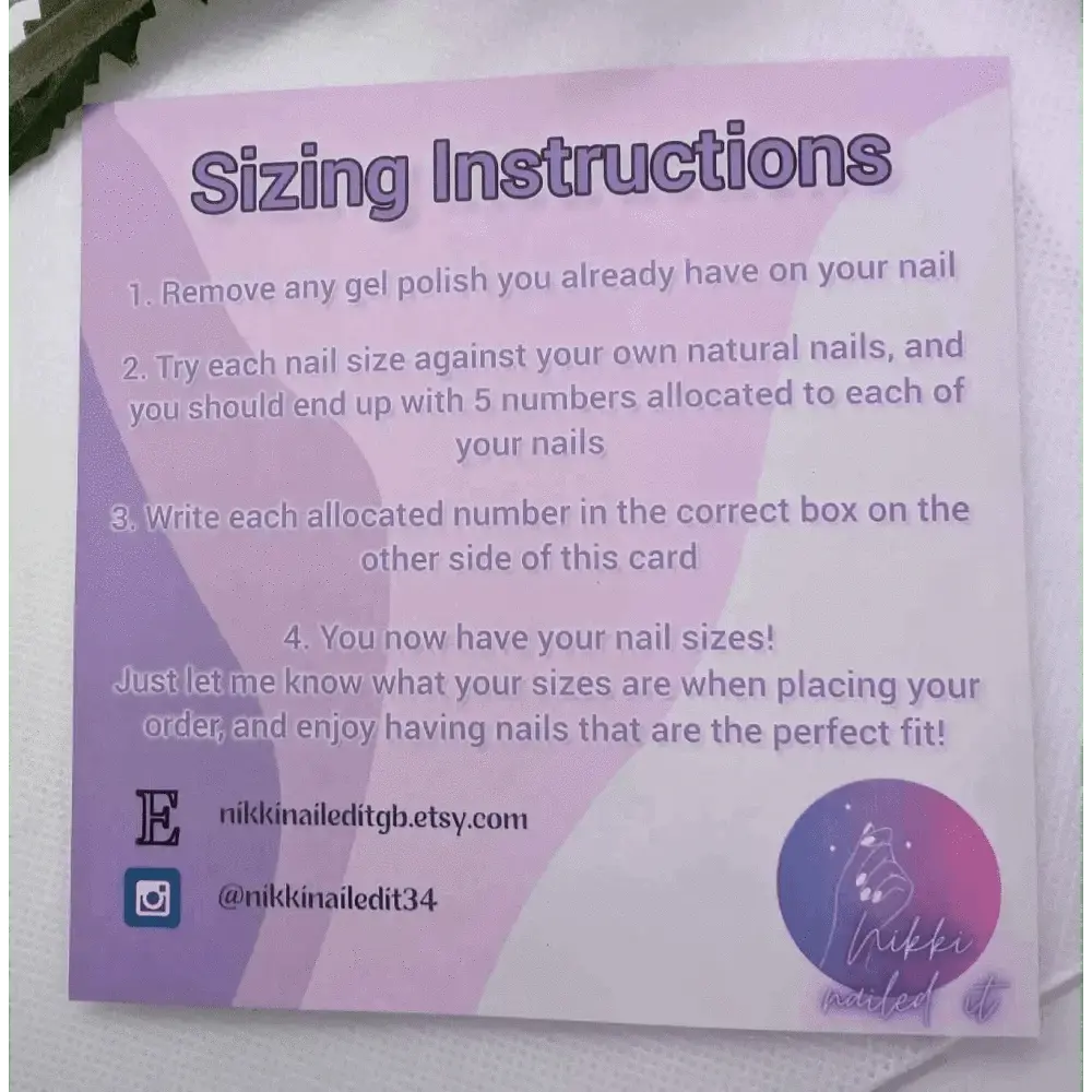 Nails Sizing Kit for Press On Nails | Almond, Square, Stiletto, Oval, Coffin | Short, Medium & Long Length | Luxury Press on Nails UK - Nikki Nailed it