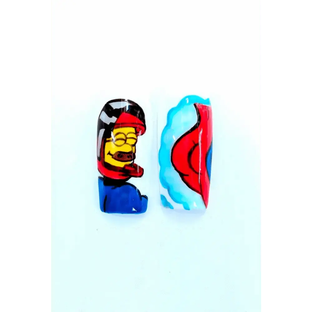 Ned Flanders Nails | Nothing At All Design | 10pc Luxury Press On Nails Set | Reusable Artificial Nails UK - Nikki Nailed it