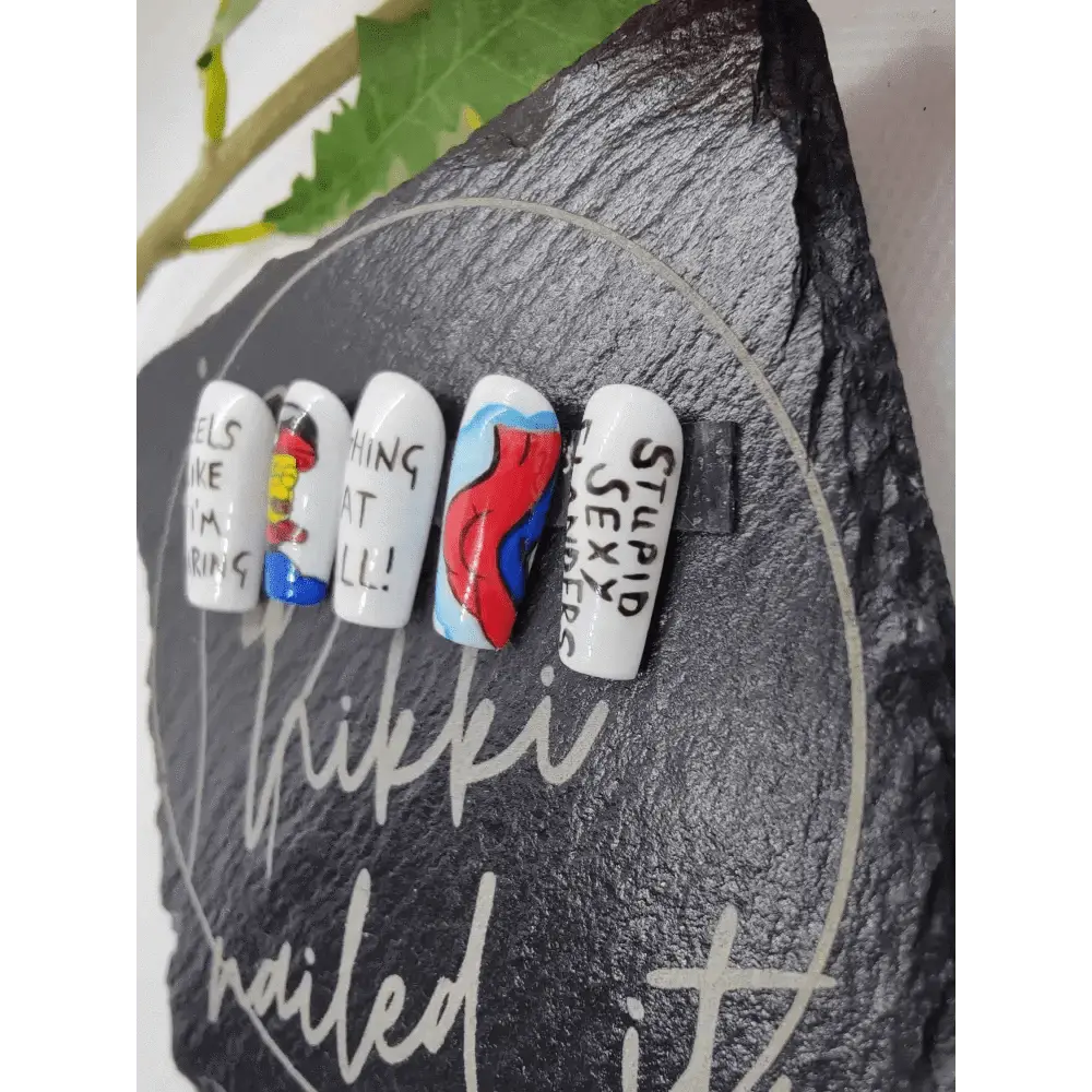 Ned Flanders Nails | Nothing At All Design | 10pc Luxury Press On Nails Set | Reusable Artificial Nails UK - Nikki Nailed it