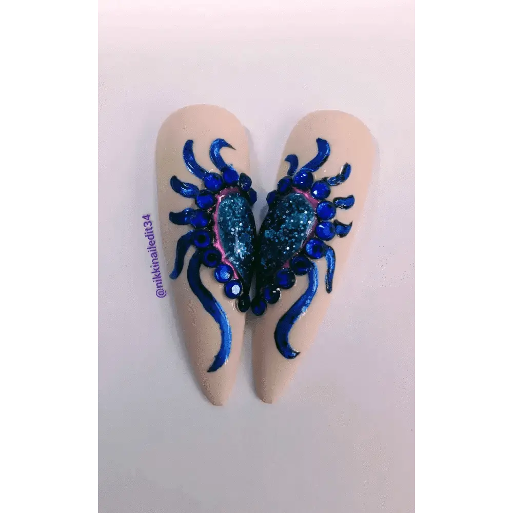 Pre Made Tino Vo Inspired Nails | Limited Edition Hand - Painted Luxury Press On Nails UK | Artificial Nails - Nikki Nailed it