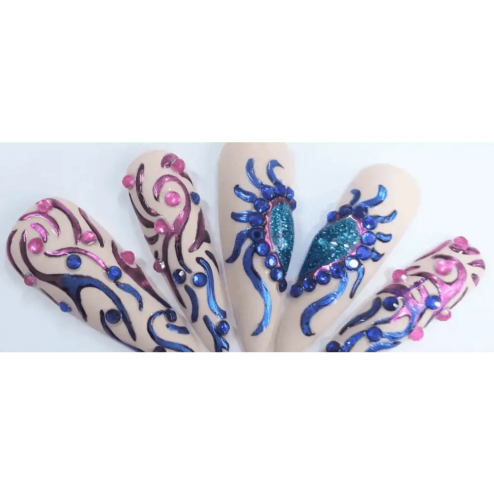 Pre Made Tino Vo Inspired Nails | Limited Edition Hand - Painted Luxury Press On Nails UK | Artificial Nails - Nikki Nailed it