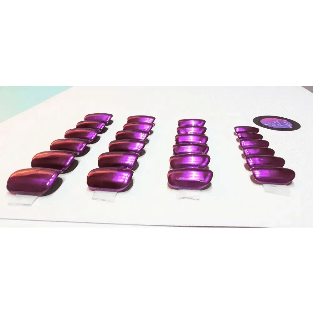 Purple Princess Chrome Nails - 24pc Luxury Press On Set | Hand - Painted Reusable Artificial Nails UK - Nikki Nailed it