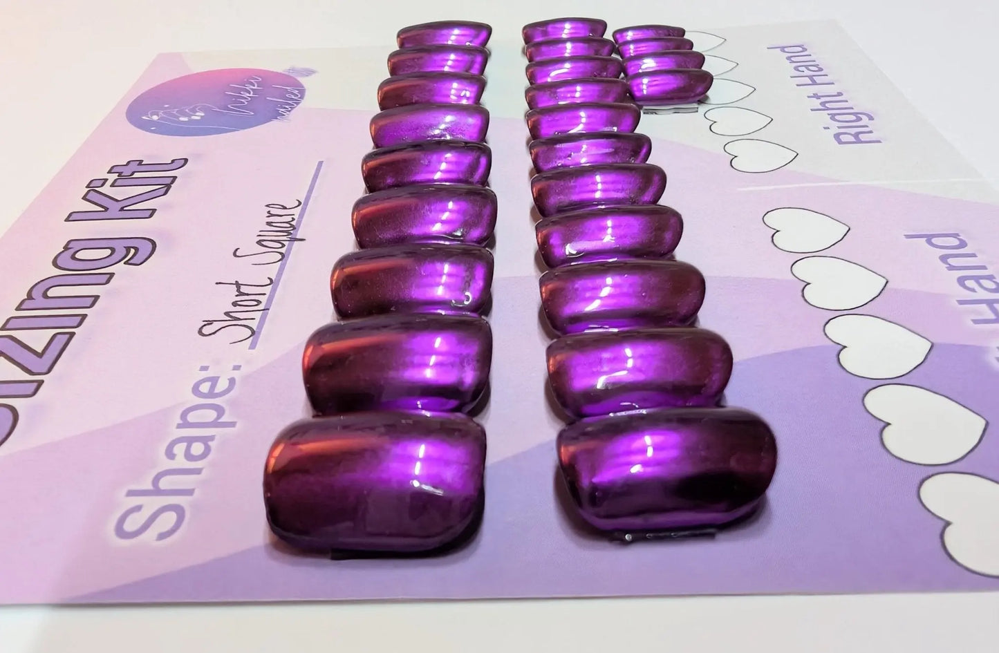 Ready to Wear Sizing Kit for Press On Nails - Chrome | Almond Square Stilletto Oval Coffin | Short, Medium, Long Length | 20pc Set - Nikki Nailed it