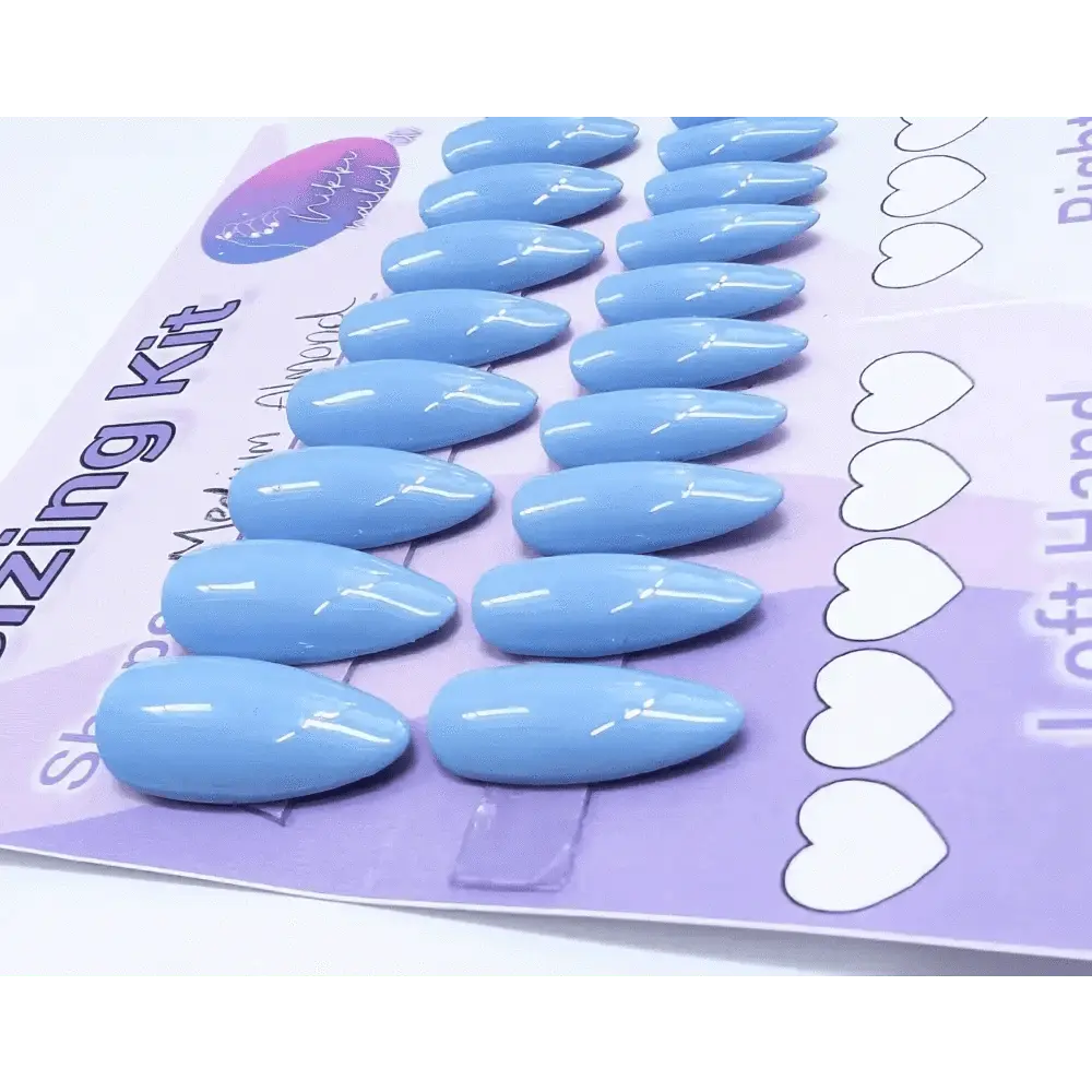 Ready to Wear Sizing Kit for Press On Nails - Solid & Glitter Almond, Square, Stiletto, Oval, Coffin | Short, Medium, Long | 20pc Set - Nikki Nailed it