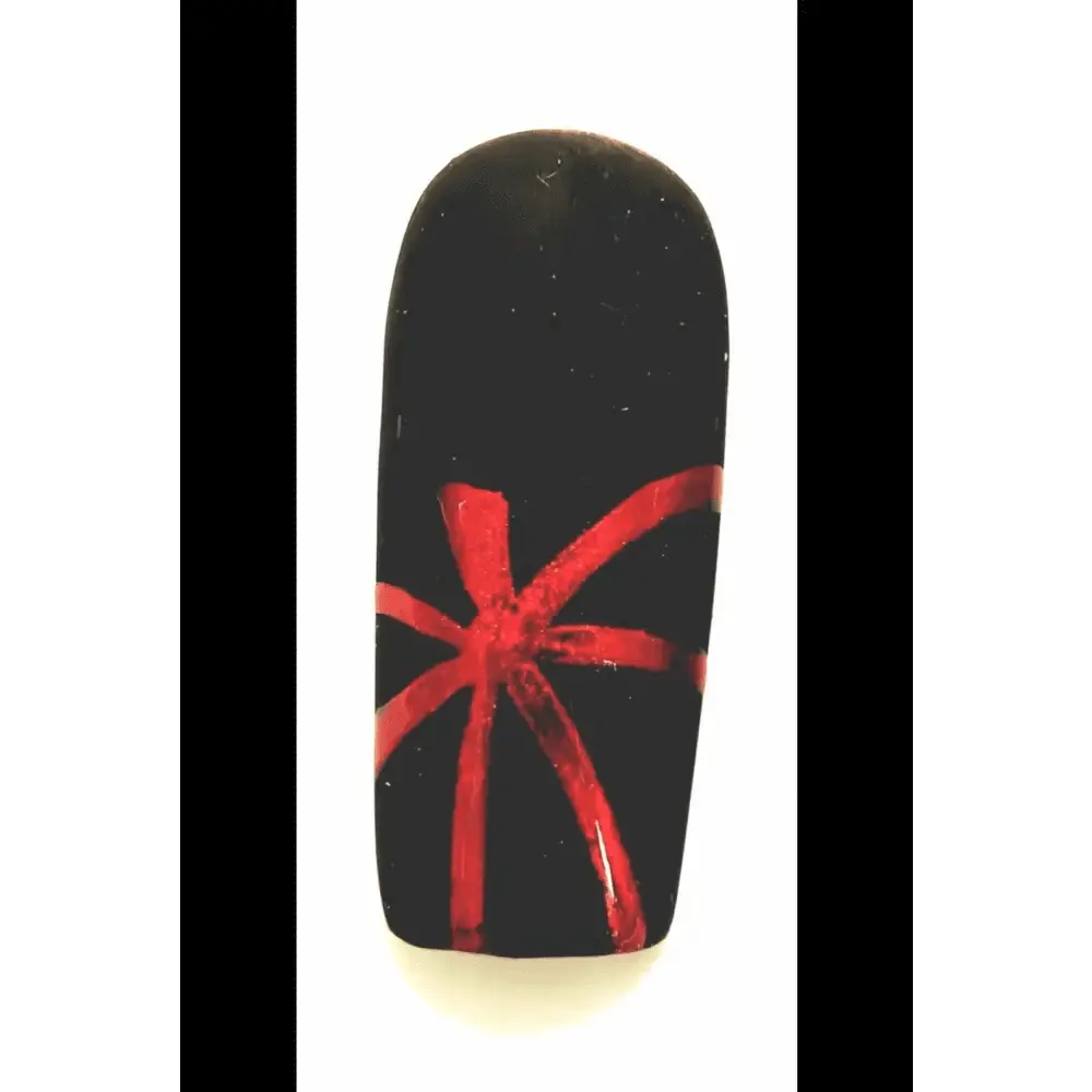Red Chrome Pumpkin Tips Nails | Black and Red Luxury Press On Nails UK | Artificial Reusable Nails - Nikki Nailed it