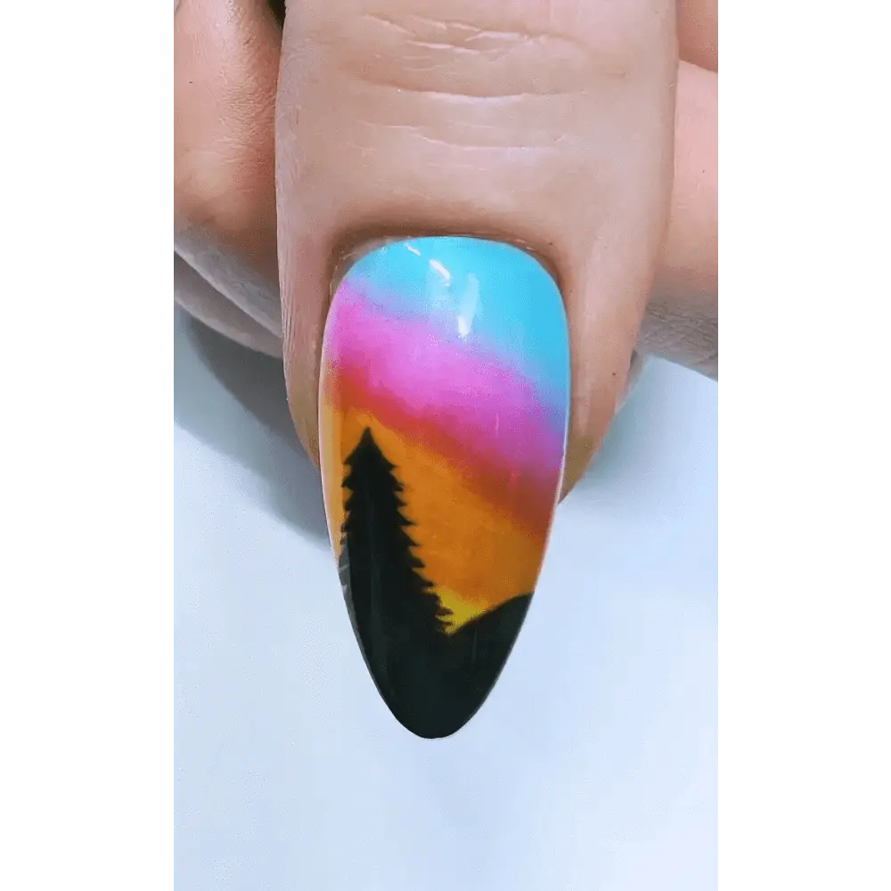 Winter Sunset Sillhouette Nails | 10pc Luxury Reusable Press On Nail Set | UK - Nikki Nailed it
