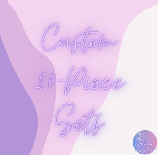 Custom 20 Piece Set - Press On Nails | Hand - Painted Luxury Nails UK | Artificial Reusable Gel Nails | Press Ons | Personalisable Gift Idea - Nikki Nailed it
