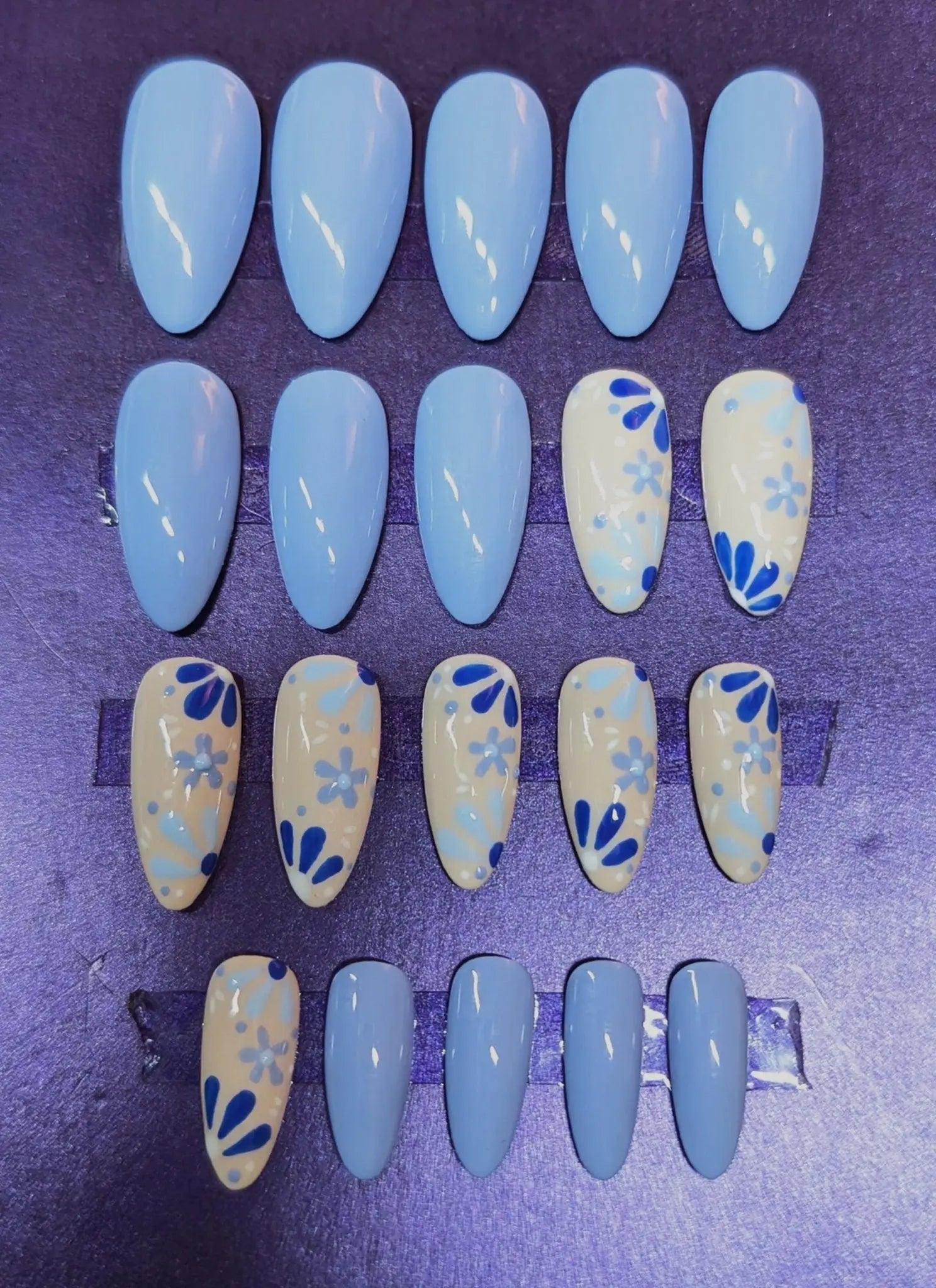 Custom 20 Piece Set - Press On Nails | Hand - Painted Luxury Nails UK | Artificial Reusable Gel Nails | Press Ons | Personalisable Gift Idea - Nikki Nailed it
