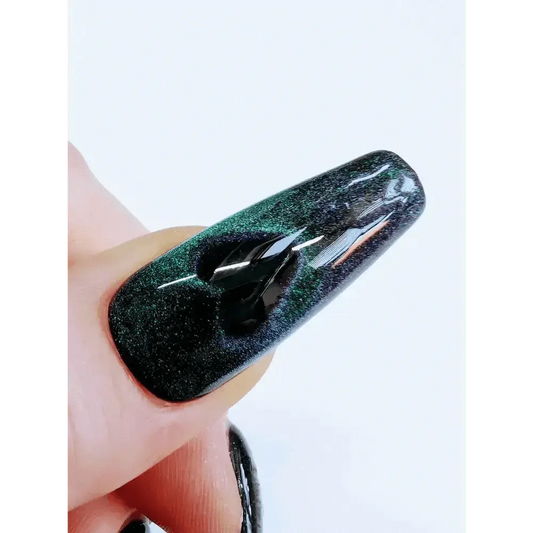 Custom Cat Eye Heart Press On Nails | Luxury Nail Set | 10pc Reusable Artificial Nails UK - Nikki Nailed it