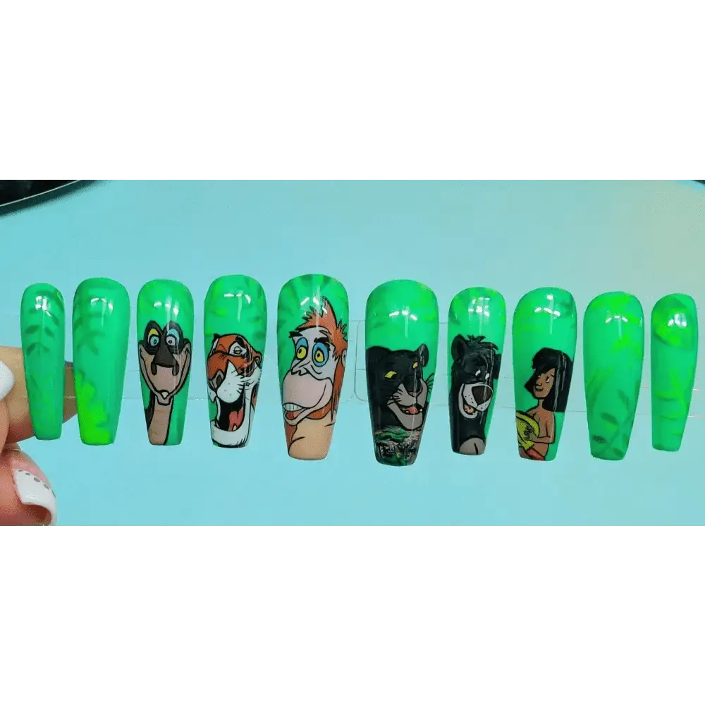 Custom Character Nails 2D Press On Nails UK | Luxury Reusable Artificial Nail Set | 10pc Personalised Press Ons - Nikki Nailed it