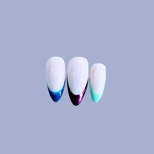 Custom French Tips | Luxury Reusable 10pc Press On Nail Set UK Product vendor Luxury Press On Nails  Nikki Nailed it