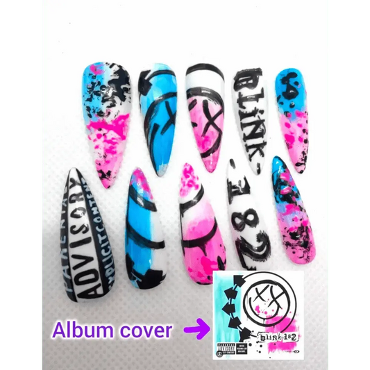 Custom Music Album Art Nails | Luxury Press On Nails | Reusable & Personalizable 10pc Set | Artificial Nails UK - Nikki Nailed it