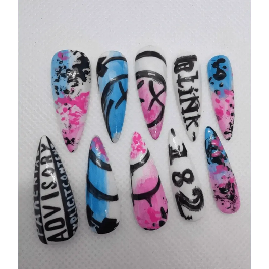 Custom Music Album Art Nails | Luxury Press On Nails | Reusable & Personalizable 10pc Set | Artificial Nails UK - Nikki Nailed it