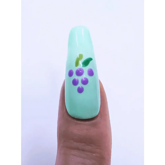 Fruit Pastel Nails | Luxury Hand Painted Press On Nails | 10pc Reusable Set - Nikki Nailed it