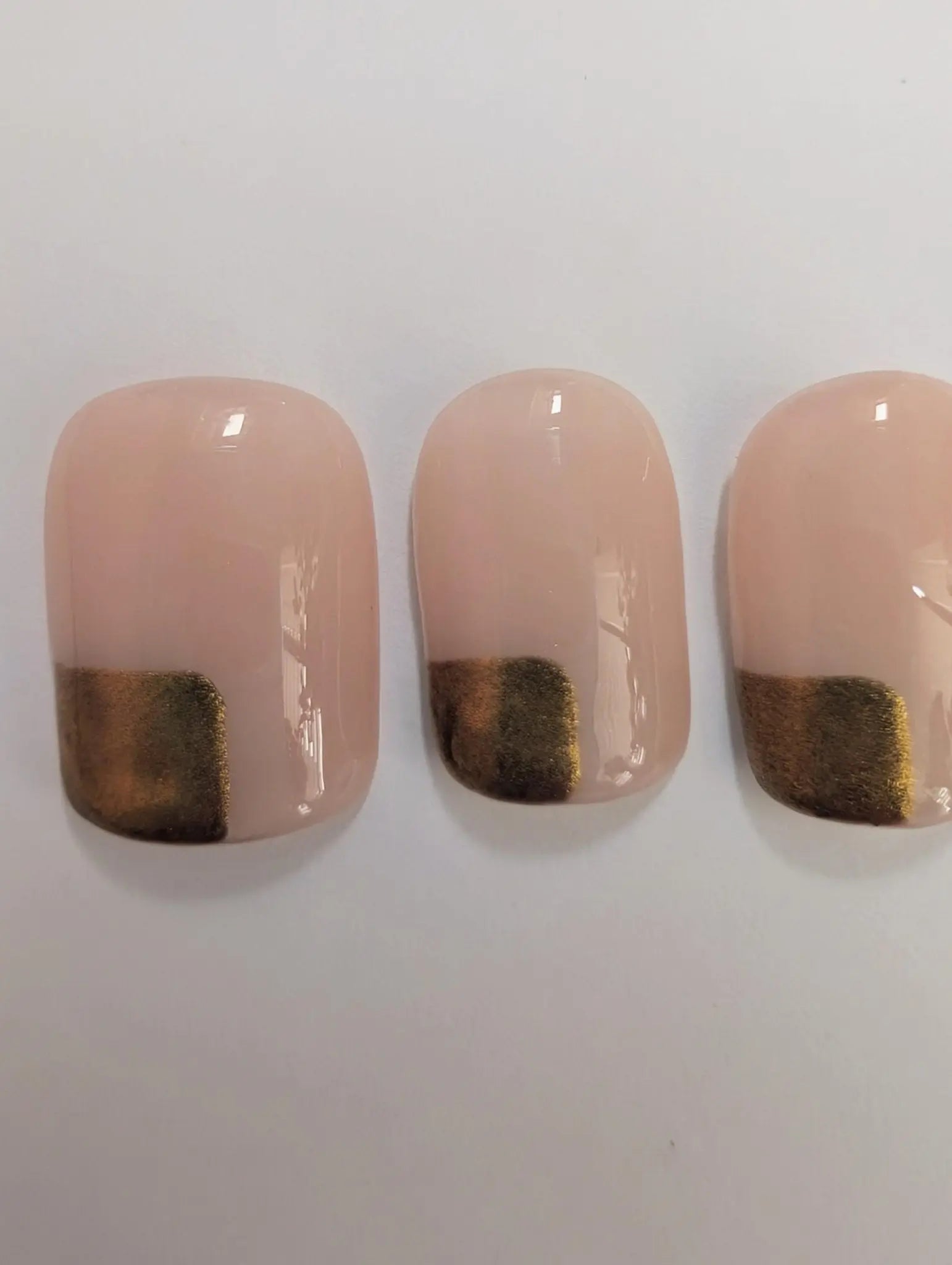 Gold Chrome Corner Nails | Luxury Press On Nails Set with Minimalist Abstract Chrome Design | 10pc Reusable Nail Set UK | Self Care - Nikki Nailed it