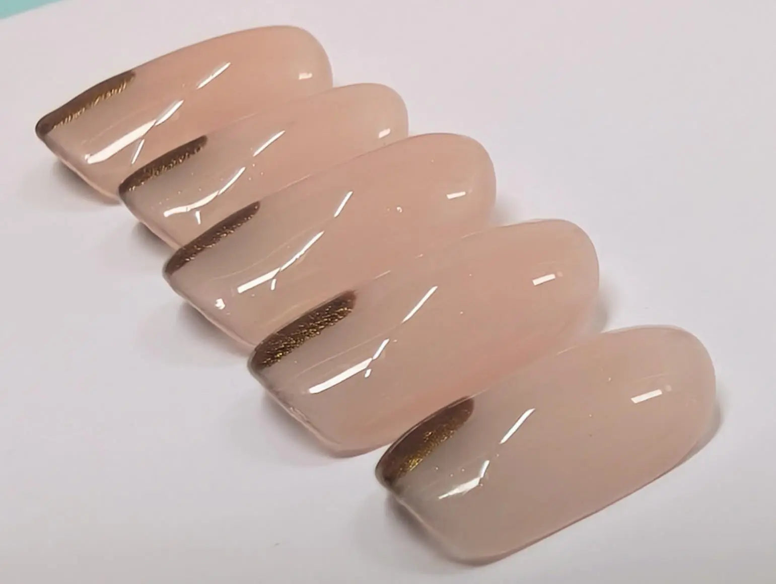 Gold Chrome Corner Nails | Luxury Press On Nails Set with Minimalist Abstract Chrome Design | 10pc Reusable Nail Set UK | Self Care - Nikki Nailed it
