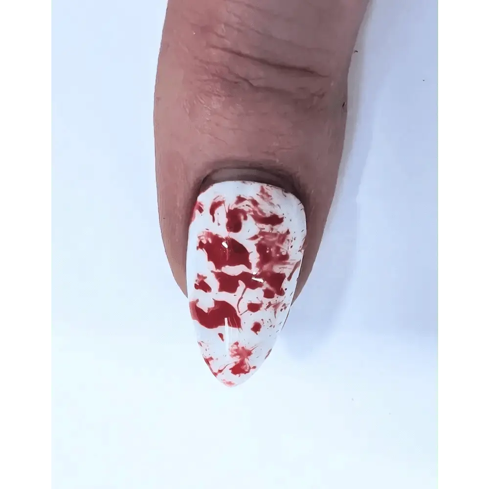 Halloween Blood Splatter Nails | Luxury Reusable Red and White Press On Nails | 10pc Blood Splatter Nails Set - Nikki Nailed it