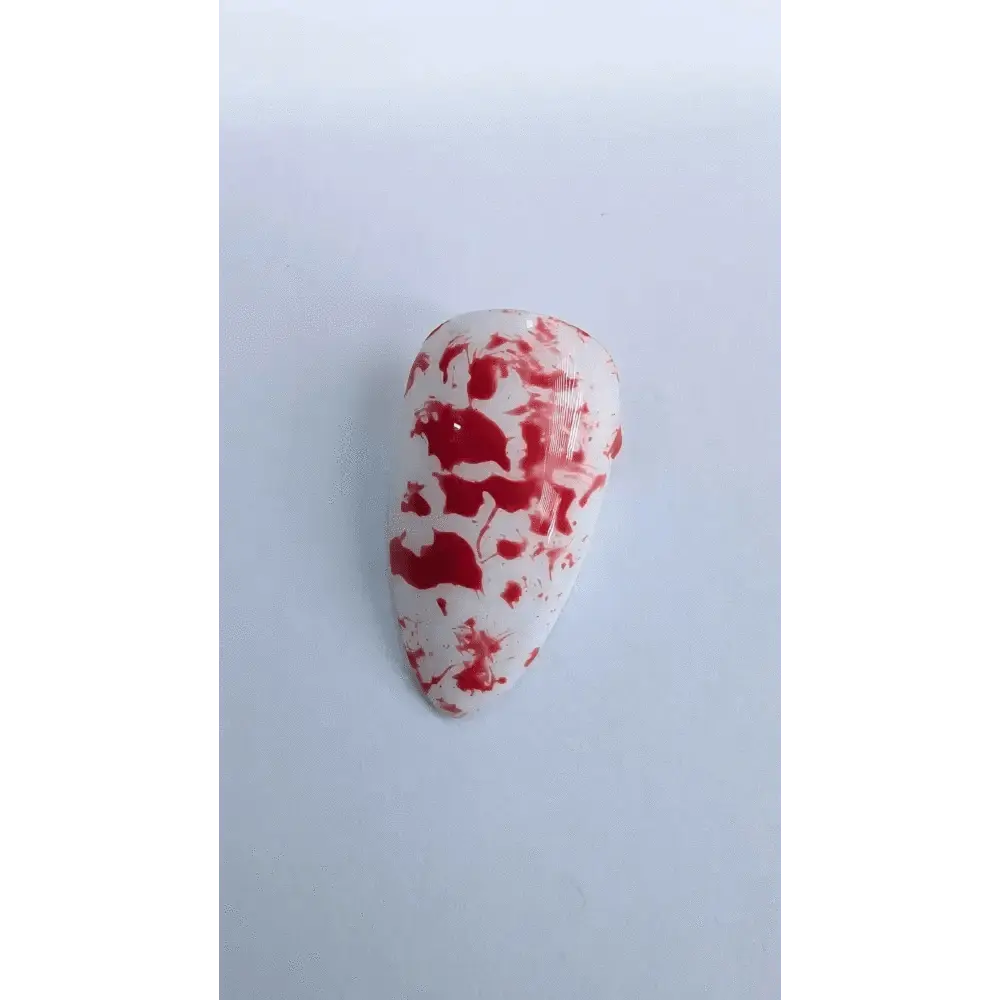 Halloween Blood Splatter Nails | Luxury Reusable Red and White Press On Nails | 10pc Blood Splatter Nails Set - Nikki Nailed it