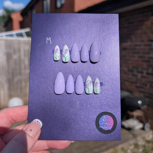 Lavender Dreams Nails - Limited Edition Clearance Press On Nails UK | Luxury Reusable 10pc Set - Nikki Nailed it