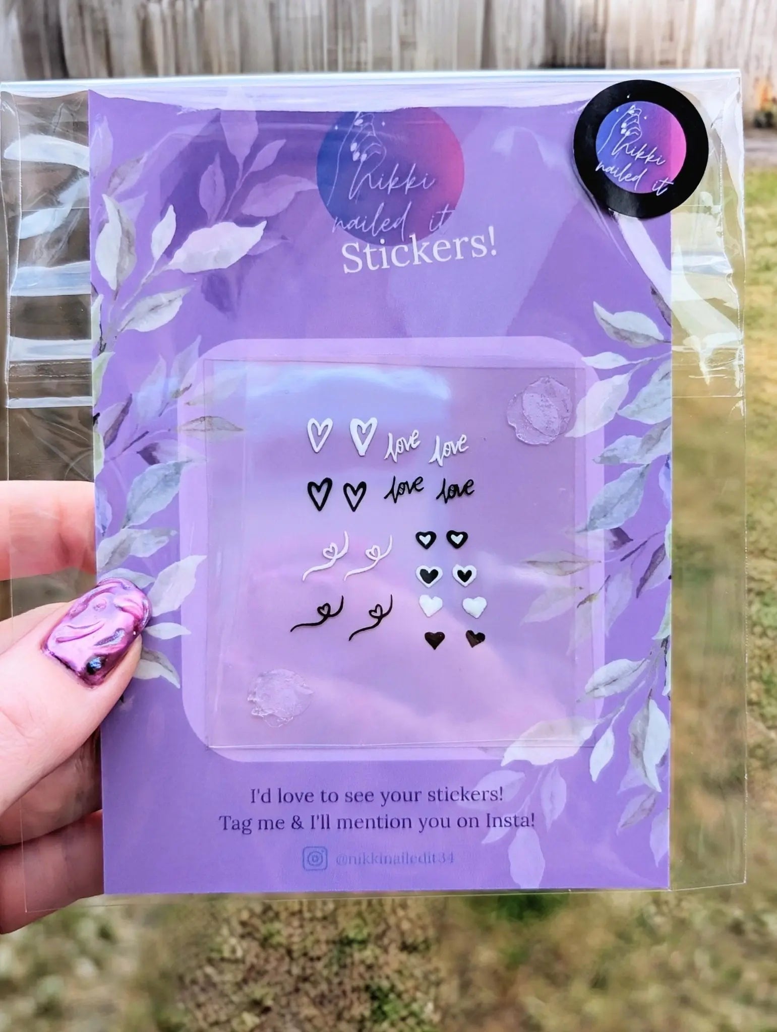 Love Heart Nail Stickers - Hand Painted Gel Nail Decals for Cute DIY Nail Art and Self Care - Nikki Nailed it