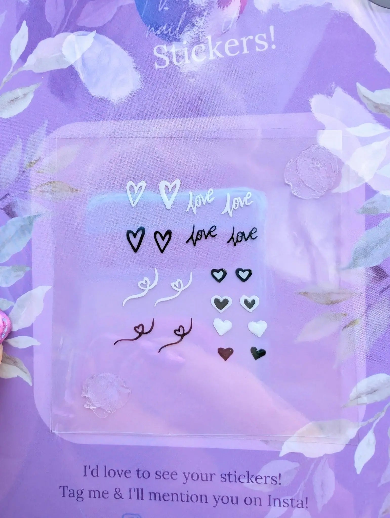 Love Heart Nail Stickers - Hand Painted Gel Nail Decals for Cute DIY Nail Art and Self Care - Nikki Nailed it