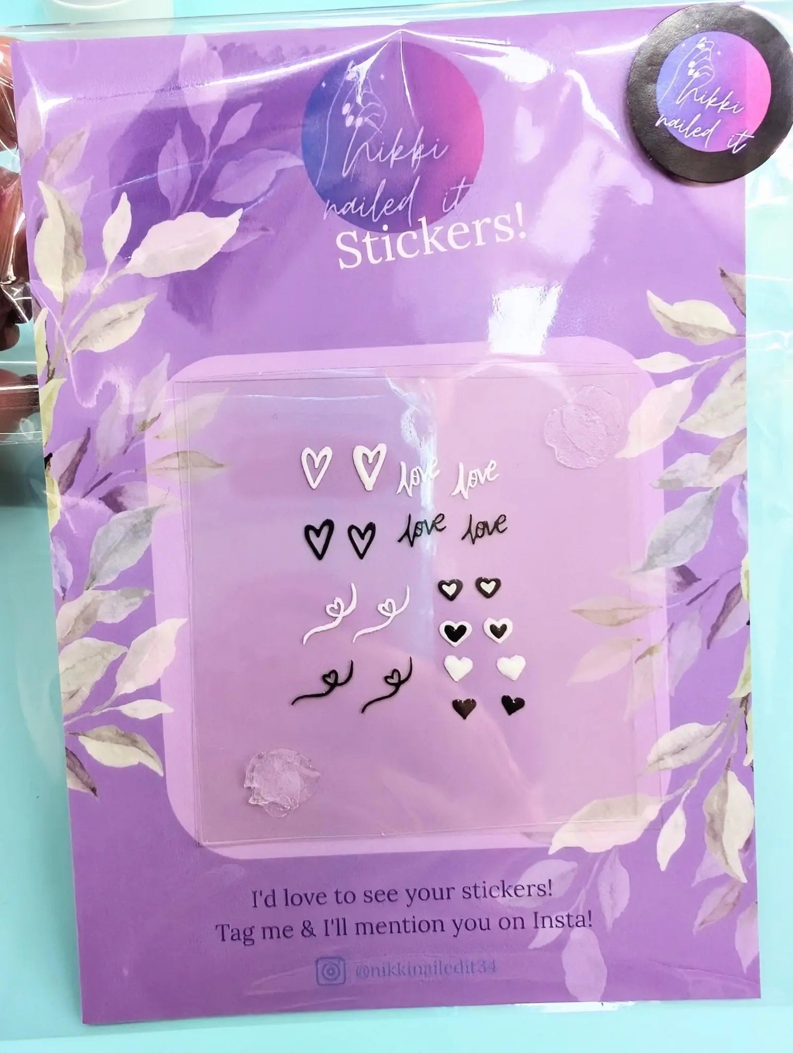 Love Heart Nail Stickers - Hand Painted Gel Nail Decals for Cute DIY Nail Art and Self Care - Nikki Nailed it