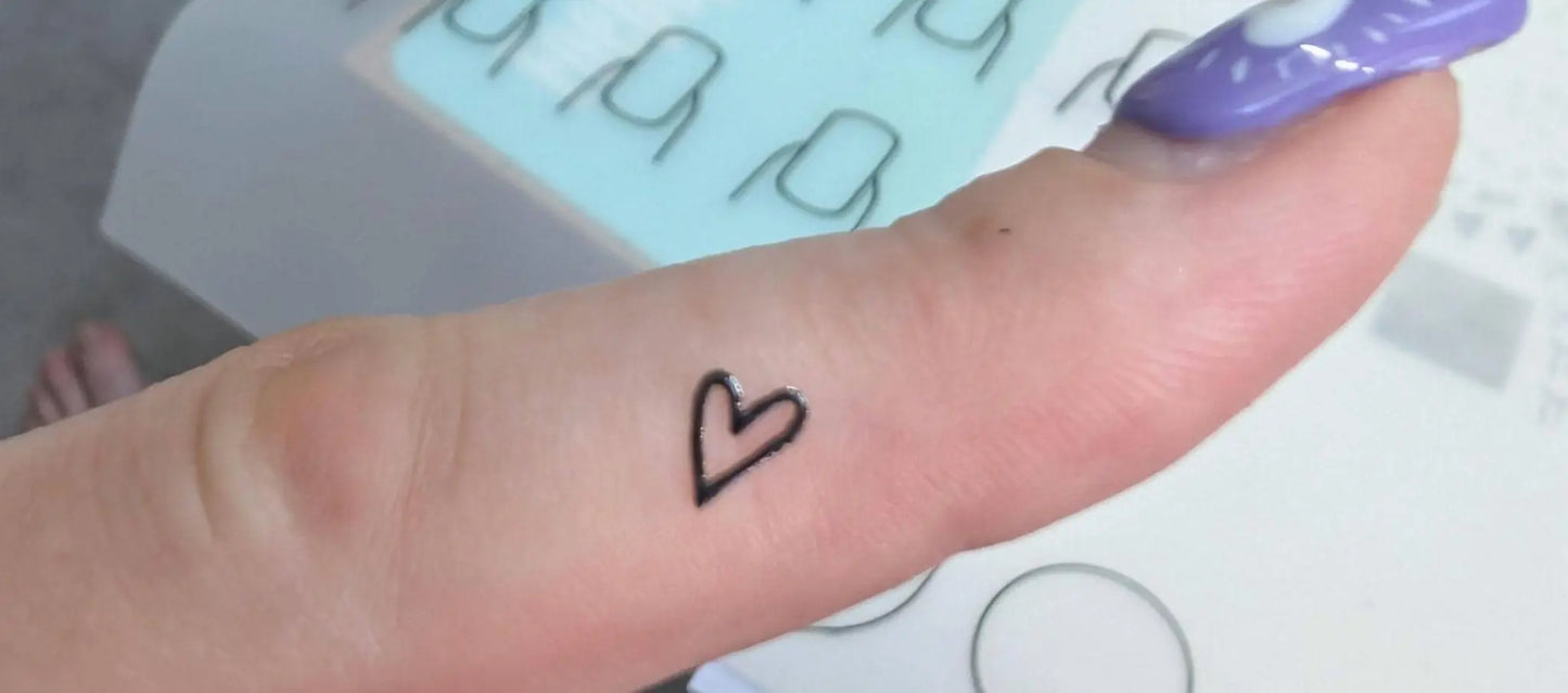 Love Heart Nail Stickers - Hand Painted Gel Nail Decals for Cute DIY Nail Art and Self Care - Nikki Nailed it