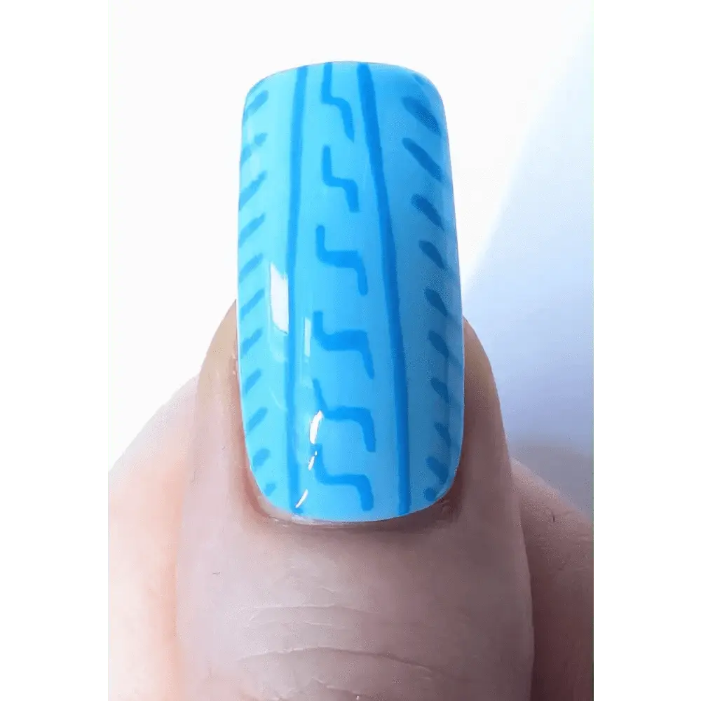 Nailmas Day 01 Blue Sweater Nails | Winter Blue Nails | Hand Painted Luxury 10pc Set - Nikki Nailed it