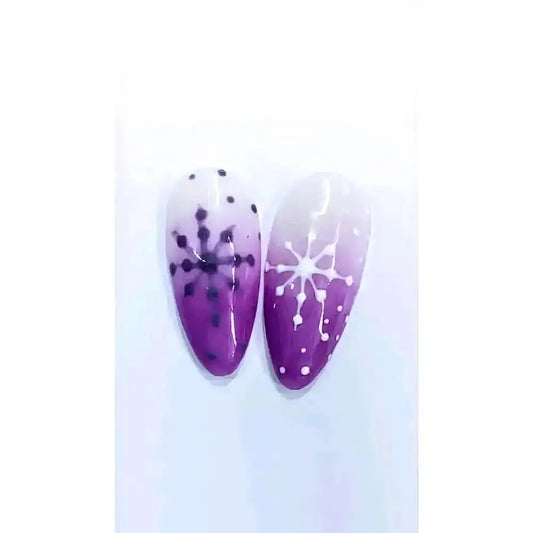Nailmas Day 03 - Purple Snowflake Nails | Hand Painted Press On Luxury Nails | Christmas Advent Nail Art | Nikki Nailed - Nikki Nailed it
