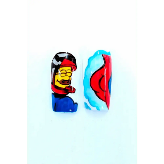Ned Flanders Nails | Nothing At All Design | 10pc Luxury Press On Nails Set | Reusable Artificial Nails UK - Nikki Nailed it