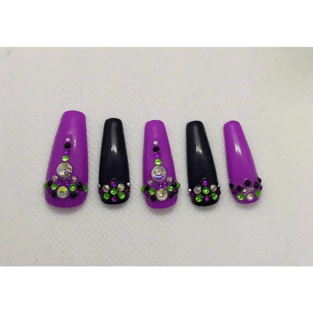 Oogie Boogie Nails Limited Edition Press On Nails | 10pc Luxury Reusable Set UK - Nikki Nailed it