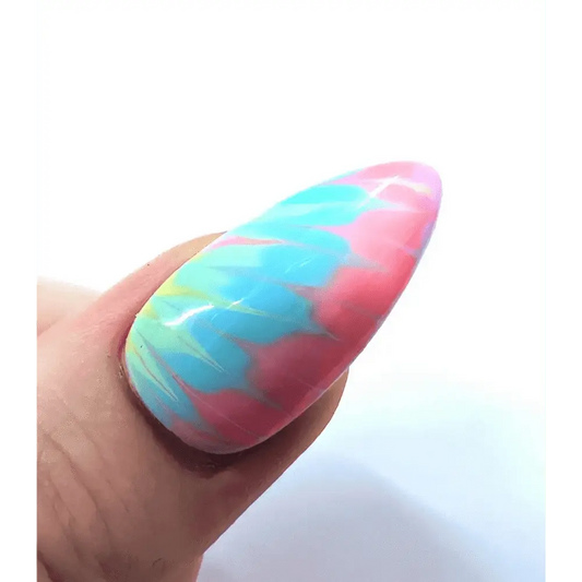 Pastel Tie Dye Nails | Luxury Reusable 10pc Nail Set | Rainbow Artificial Nails UK - Nikki Nailed it