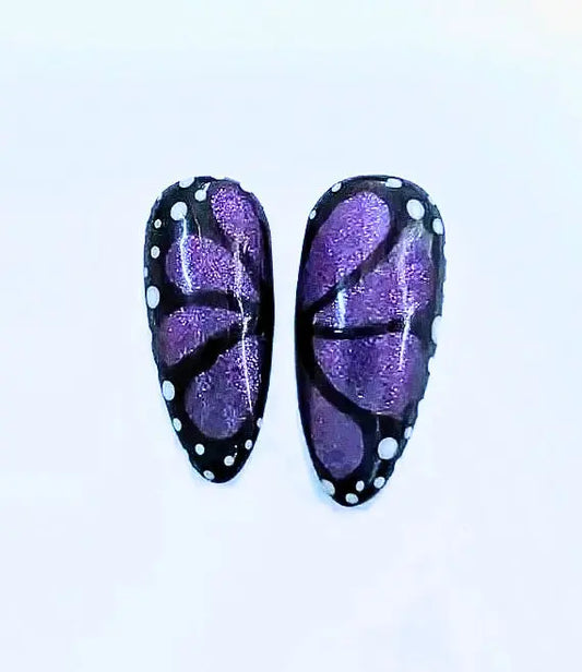 Purple Butterfly Nails Press On | Luxury Reusable Artificial 10pc Nail Set | UK - Nikki Nailed it