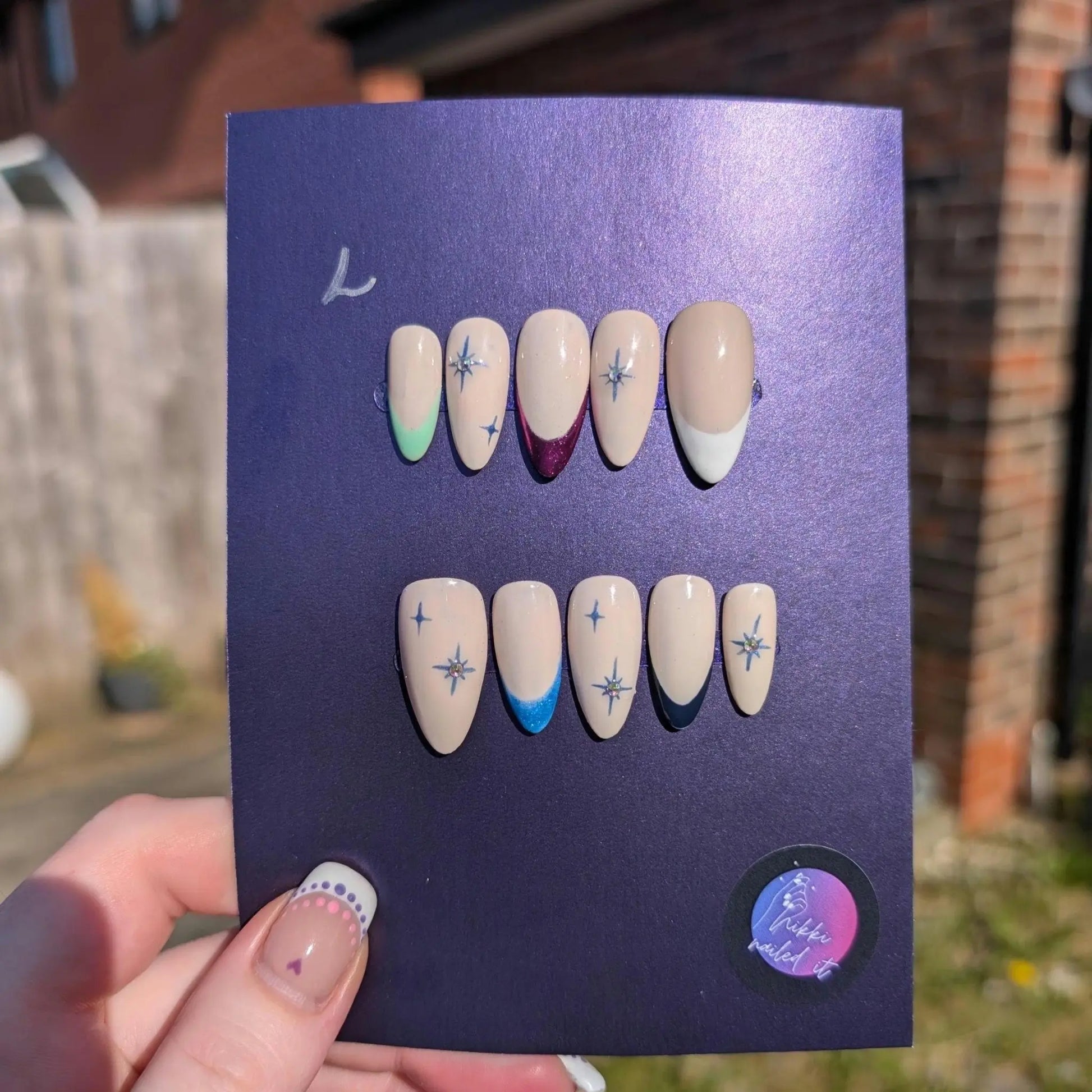 Star Tipper - Mix & Match Press On Nails | Limited Edition Nails UK | Artificial Reusable Nails | Luxury Press Ons 10pc Set - Nikki Nailed it