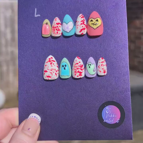 Halloween Pastel Gore - Mix & Match Press On Nails | Limited Edition Nails UK | Artificial Reusable Nails | Luxury Press Ons 10pc Set