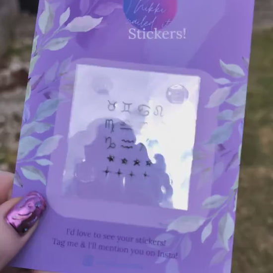 Zodiac Nail Stickers - Hand Painted Gel Nail Decals for Cute DIY Nail Art and Self Care