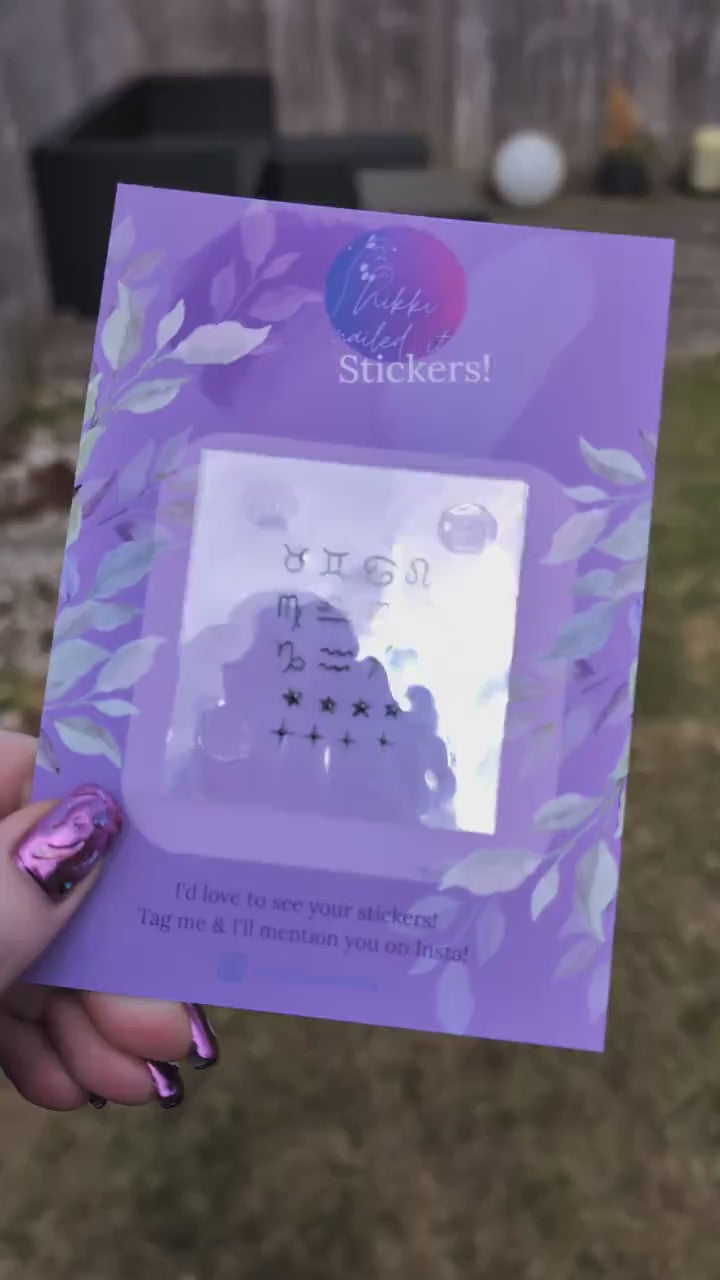 Zodiac Nail Stickers - Hand Painted Gel Nail Decals for Cute DIY Nail Art and Self Care