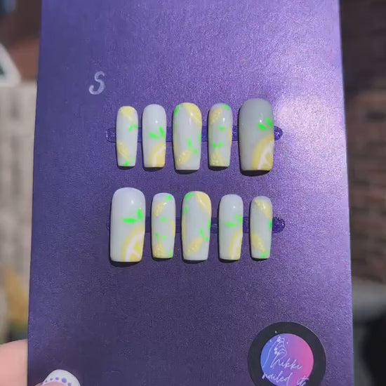 Pale Lemonade - Clearance Press On Nails | Limited Edition Reduced Price Nails UK | Artificial Reusable Nails | Luxury Press Ons 10pc Set