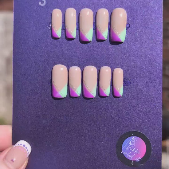 Fancy Tips - Clearance Press On Nails | Limited Edition Reduced Price Nails UK | Artificial Reusable Nails | Luxury Press Ons 10pc Set