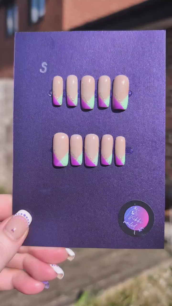 Fancy Tips - Clearance Press On Nails | Limited Edition Reduced Price Nails UK | Artificial Reusable Nails | Luxury Press Ons 10pc Set