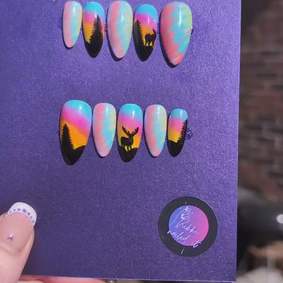 Tie Dye Sillhouette - Mix & Match Press On Nails | Limited Edition Nails UK | Artificial Reusable Nails | Luxury Press Ons 10pc Set
