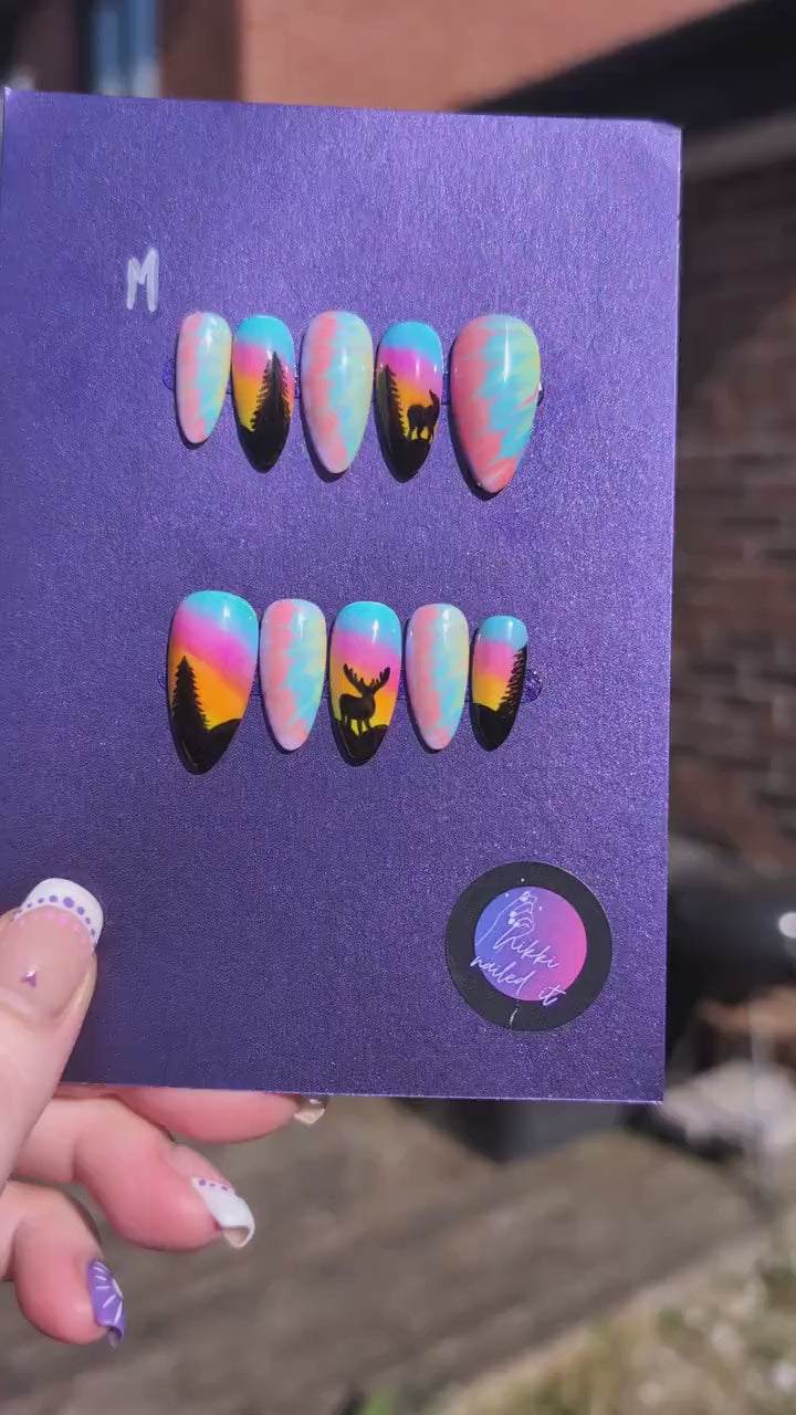 Tie Dye Sillhouette - Mix & Match Press On Nails | Limited Edition Nails UK | Artificial Reusable Nails | Luxury Press Ons 10pc Set