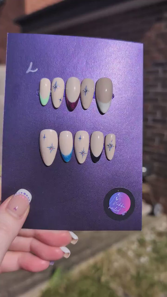 Star Tipper - Mix & Match Press On Nails | Limited Edition Nails UK | Artificial Reusable Nails | Luxury Press Ons 10pc Set