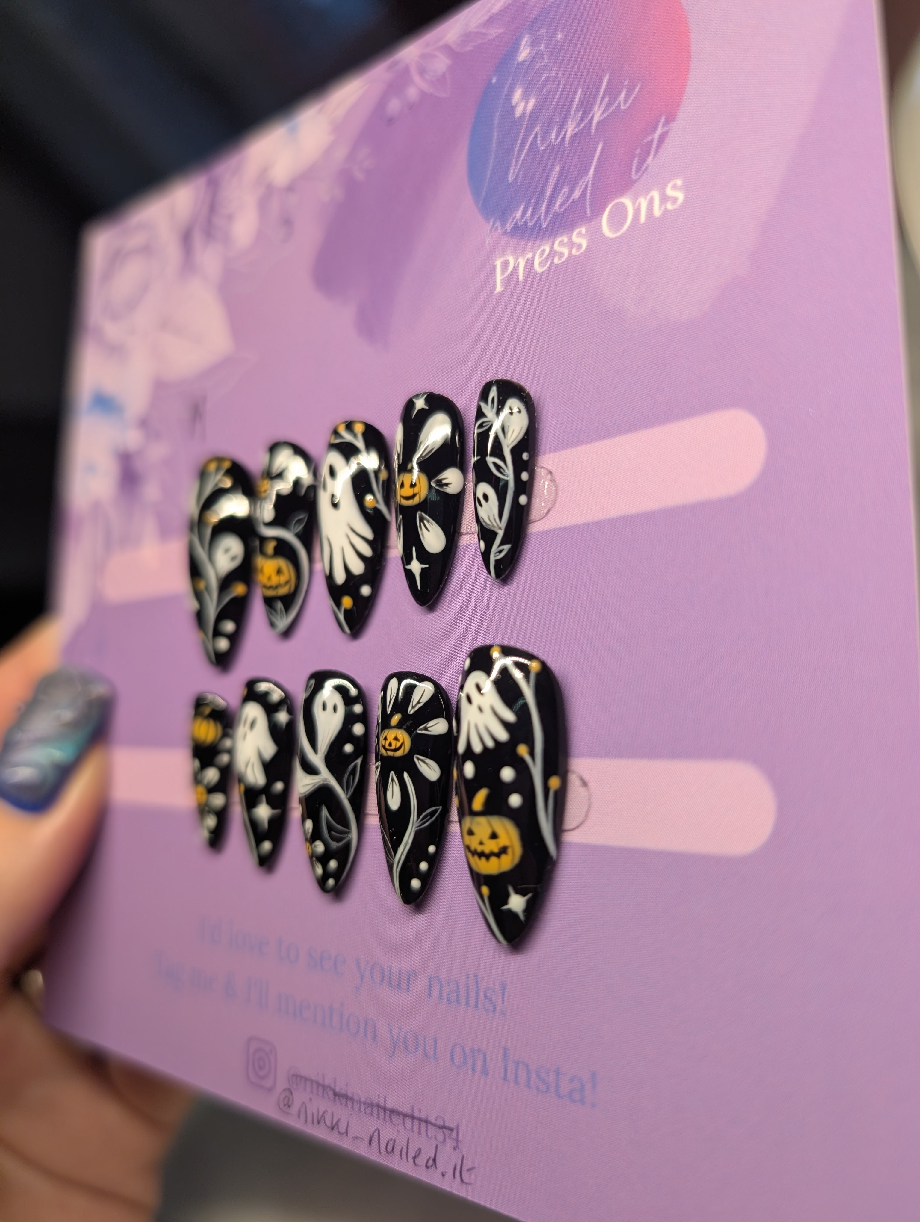Halloween Monochrome Press On Nails – Nikki Nailed it